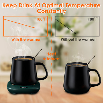 Waterproof Coffee Mug Warmer  with 3 Temperature Setting(45℃/113℉, 55℃/131℉, 65℃/149℉)