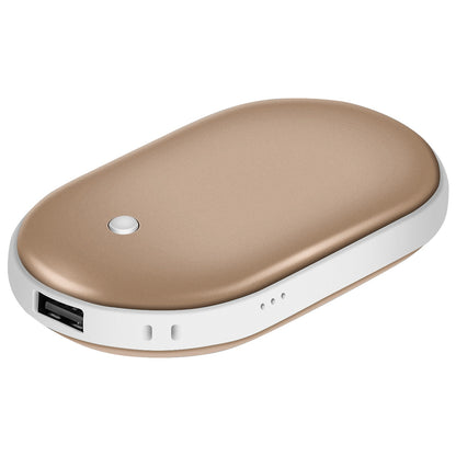 2-in1 Double-Sided Pocket Hand Warmer and 5000mAh Power Bank, Fully Rechargeable