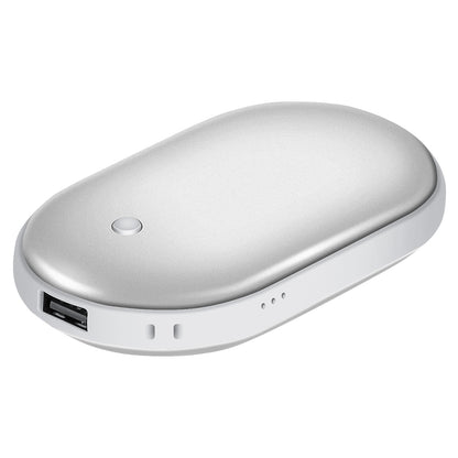 2-in1 Double-Sided Pocket Hand Warmer and 5000mAh Power Bank, Fully Rechargeable