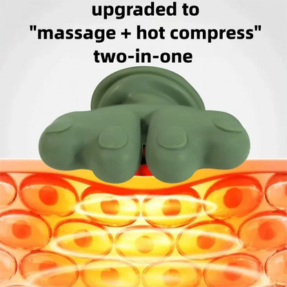 Text mentioning massage with hot compression.