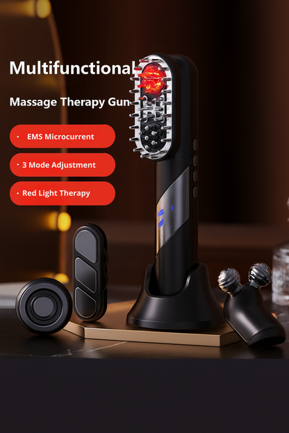 4 -in-1 Red Light EMS Massage Therapy Gun (Scalp, Facial, Neck, Body)