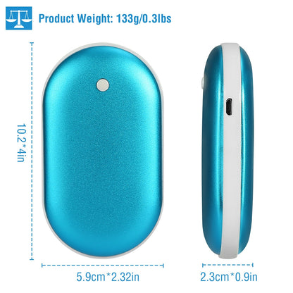 2-in1 Double-Sided Pocket Hand Warmer and 5000mAh Power Bank, Fully Rechargeable